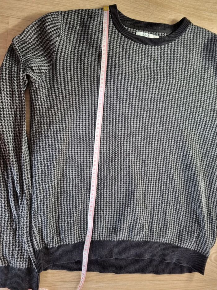 Pull à col rond noir/gris Jules Homme Taille L - photo numéro 5