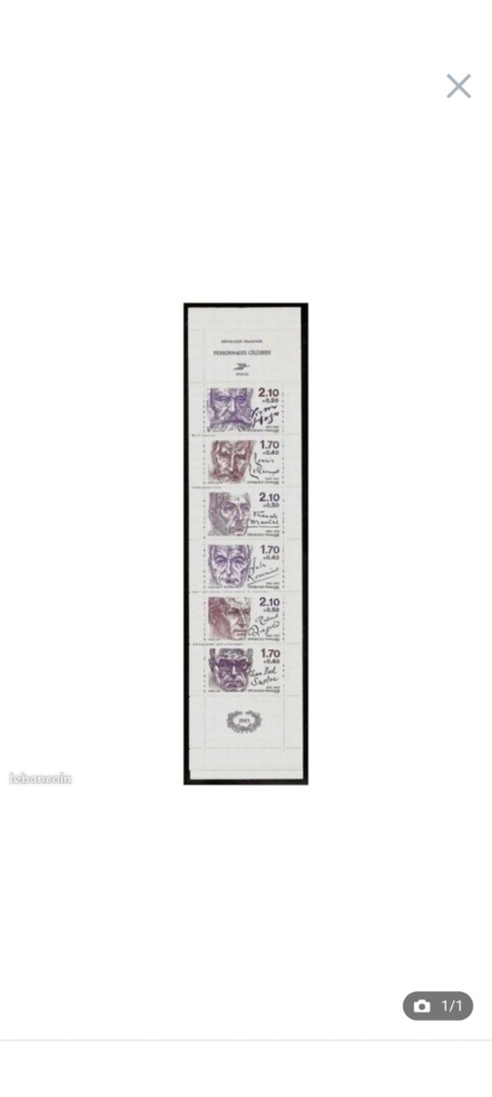 Carnet Personnages Célèbres - Poste de France 1985