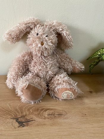 Doudou peluche lapin beige bouclette collection les lapins moulin roty