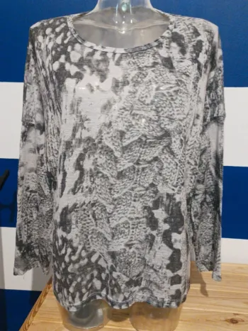 Blouse manches longues gris femme taille 44/46