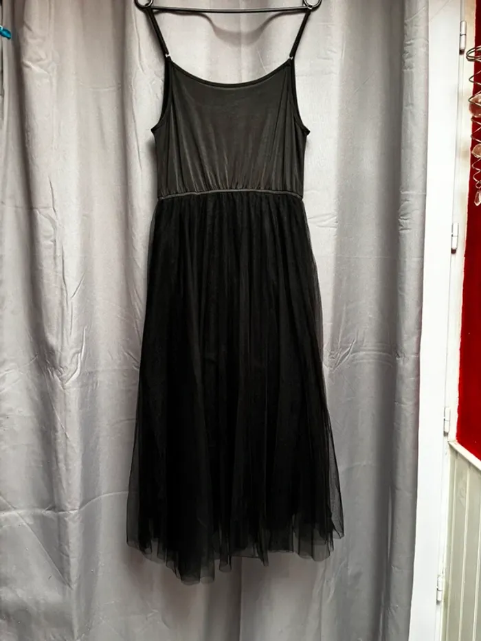 Ensemble pull robe, jupe et pulls noirs, magnifique robe dentelle et tulle noire taille S/M - photo numéro 3