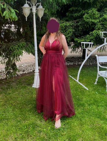 Robe longue bordeaux fendue Shein