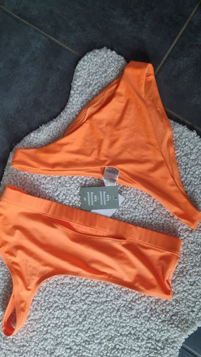 2 pieces maillot de bain 👙 H&M neuf orange XL 46 48 - photo numéro 3