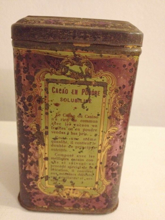 Ancienne boite publicitaire cacao casino en métal pour collectionneur - photo numéro 3