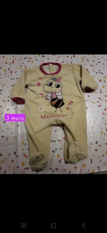 Pyjama jaune bébé fille 3 mois