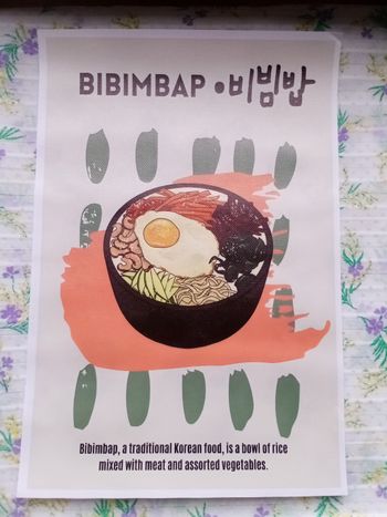 AFFICHE POSTER TOILE A4 BIBIMBAP COREE