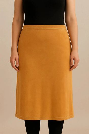 🌸Jupe Fluide Camel Doré Itiknits Taille 42🌸