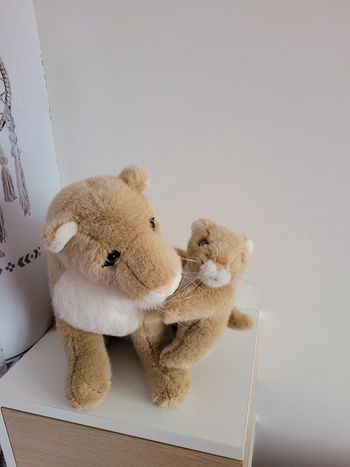 Peluche lionne et son petit