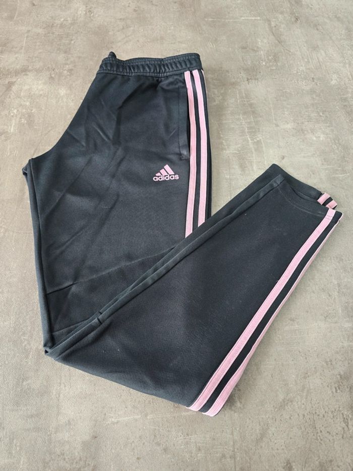 Pantalon jogging Adidas trackpant climacool gris anthracite bande rose taille M - photo numéro 2