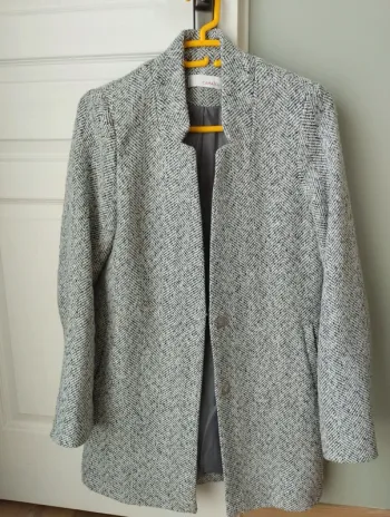 Manteau mi long demi saison en tweed camaïeu XS
