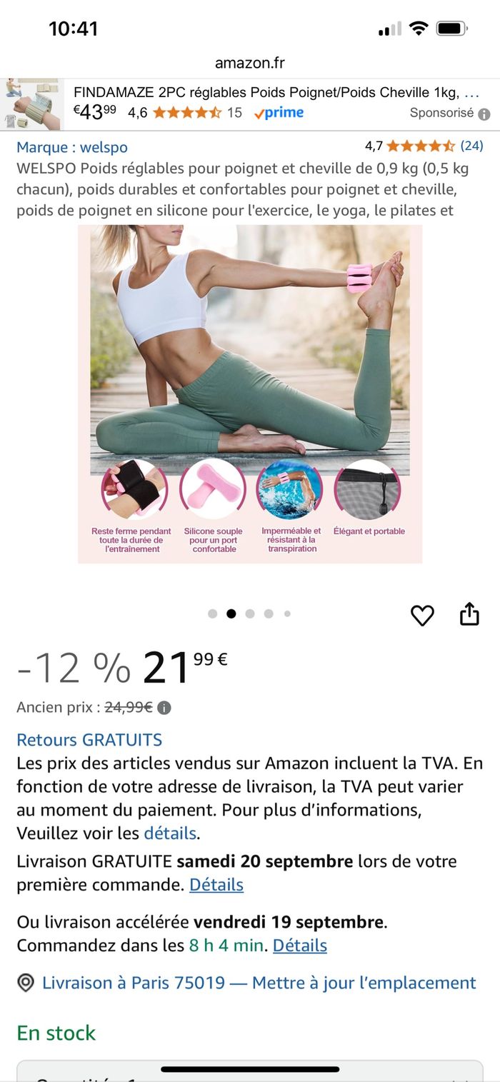 Poids réglables pour poignet - photo numéro 5
