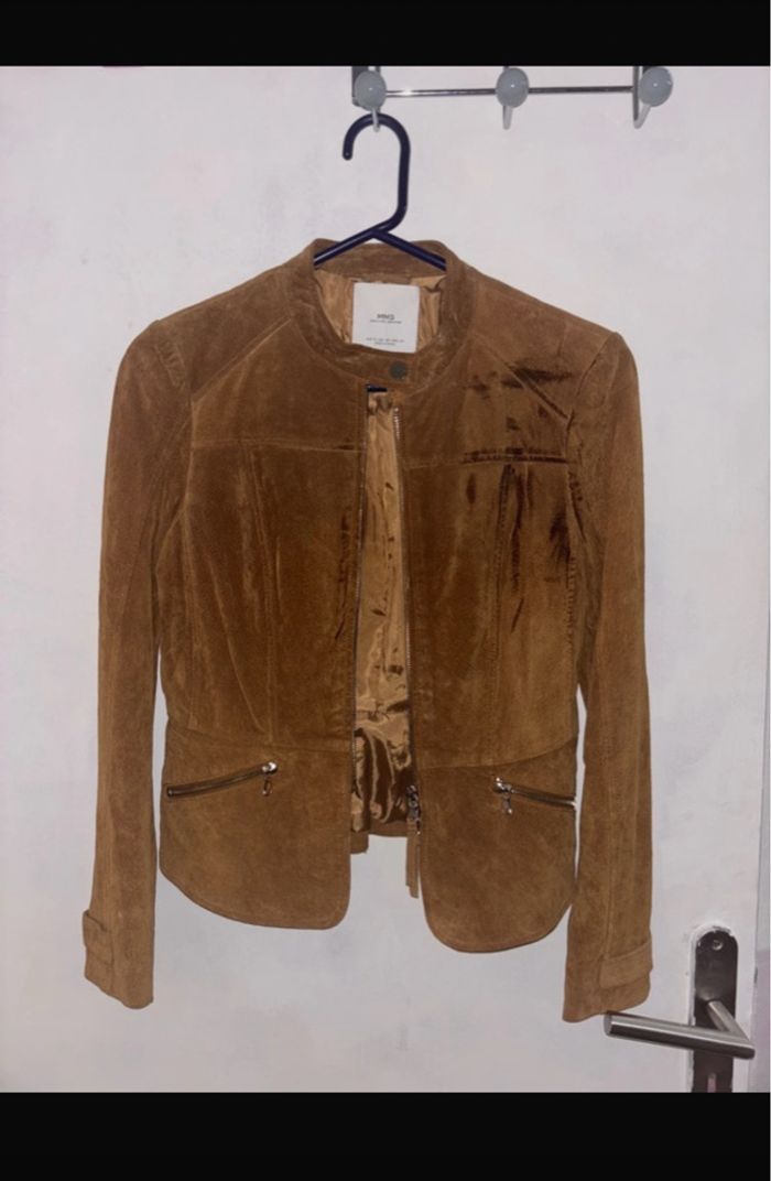 Veste mango en cuir de porc - photo numéro 3