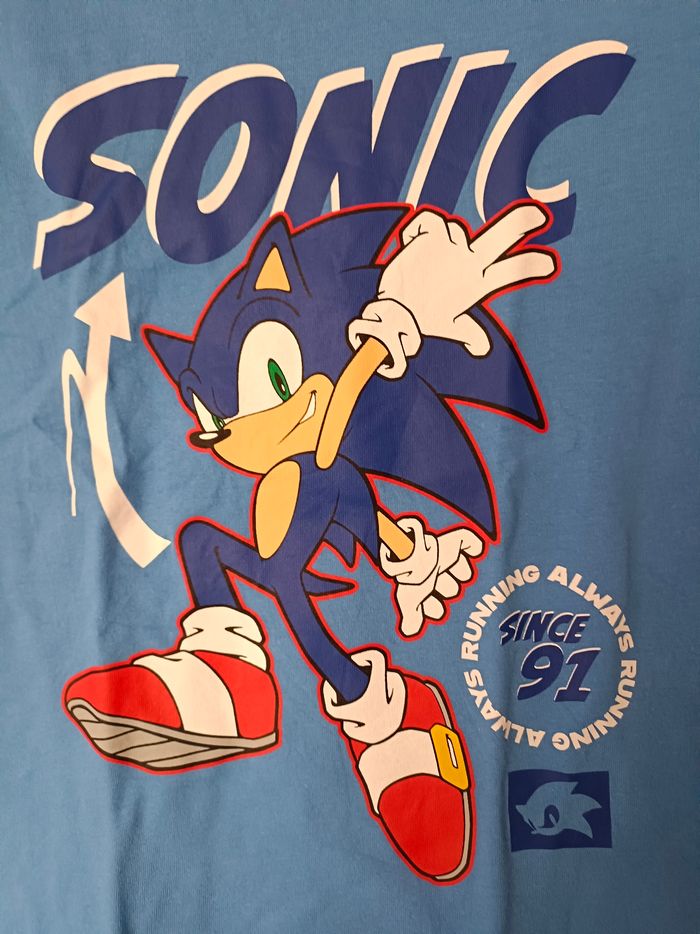 Lot de 2 tee-shirts Sonic mixte en 6-7 ans 122 cm - photo numéro 8
