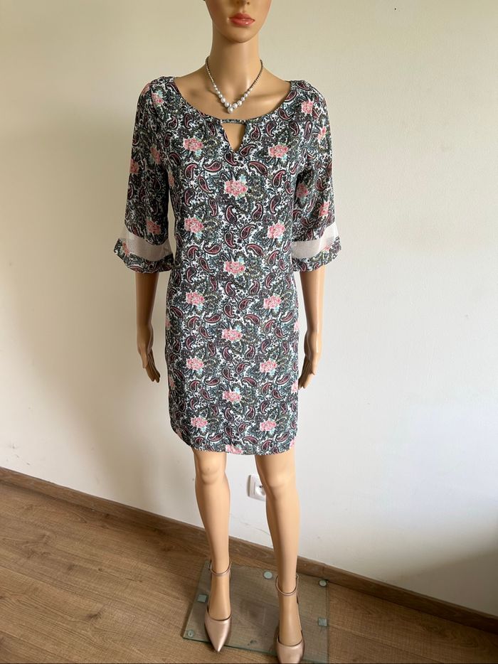 Robe imprimée à manches courtes An’ge taille 2 jamais portée - photo numéro 3