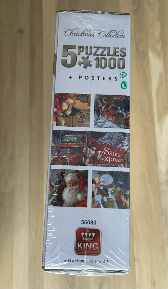 Lot de 5 puzzle Noël 1000 pièces + 5 posters