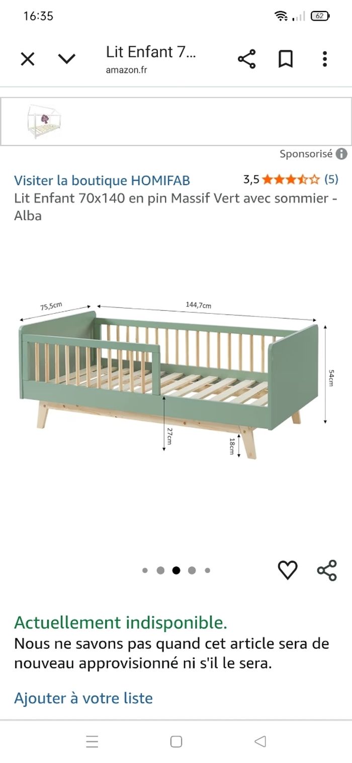 Lit Alba Homifab vert de gris - photo numéro 8