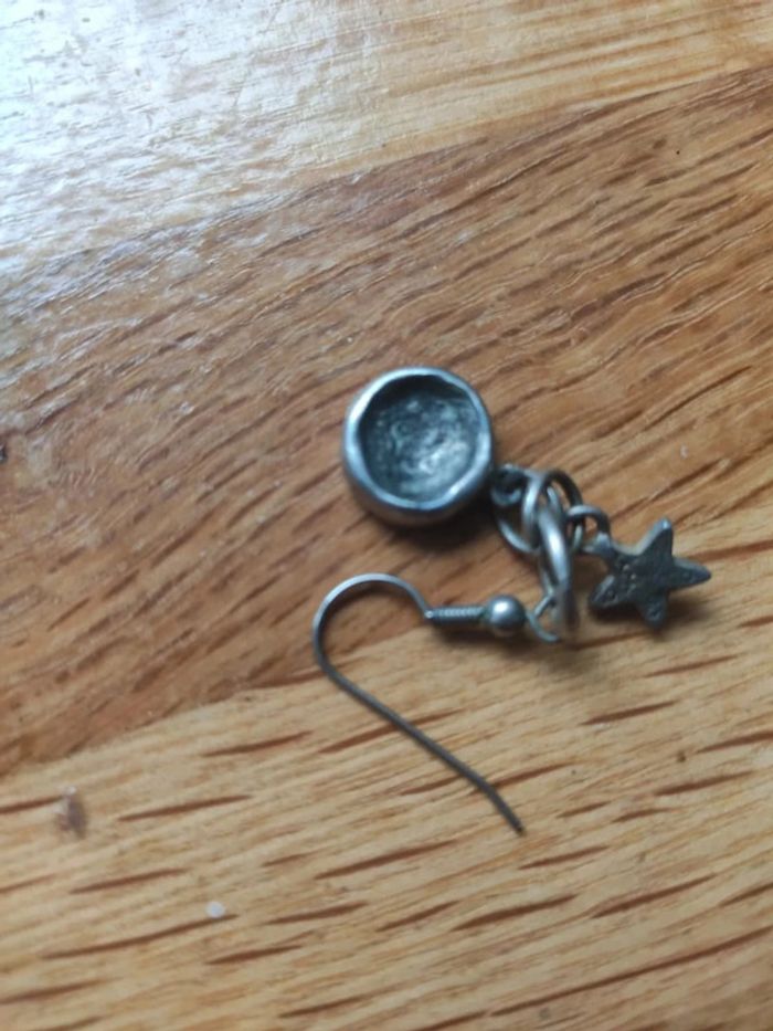 Boucle d'oreilles lune et étoile argenté - photo numéro 4