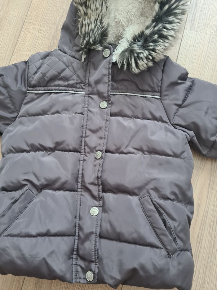 Doudoune manteau taupe avec capuche fourré 23 mois tape à l'œil - photo numéro 8
