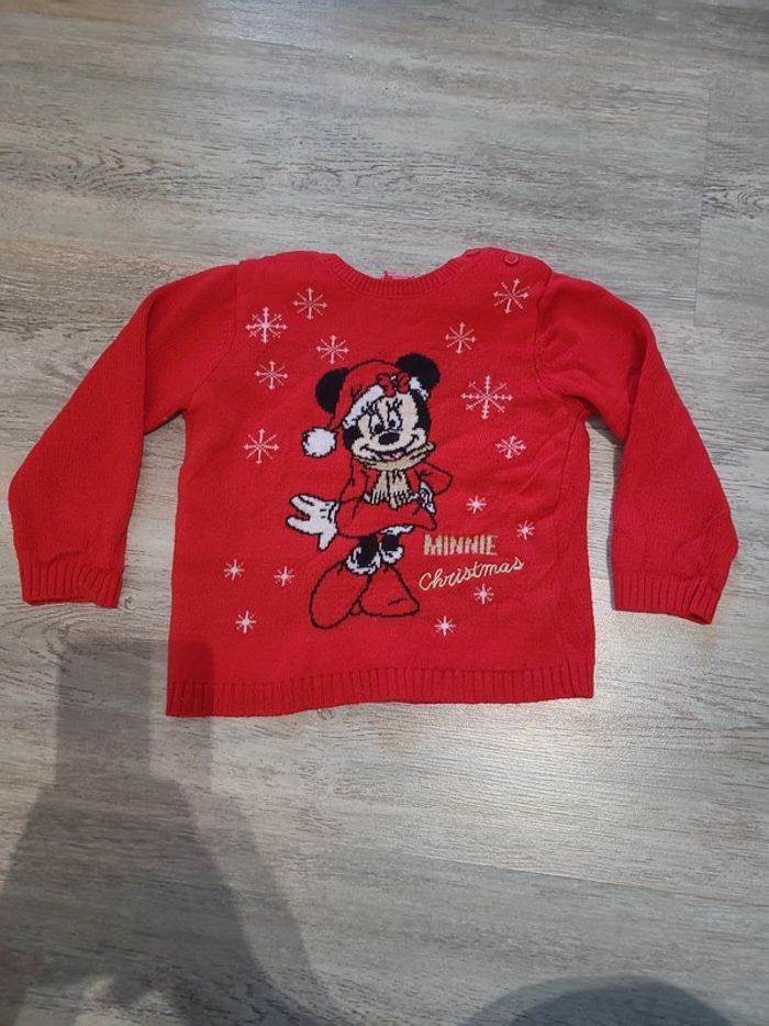 Pull rouge de Noël Minnie