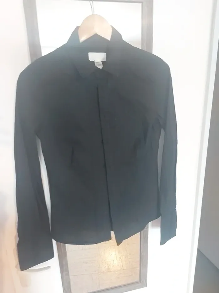 Chemise manches longues femme noire