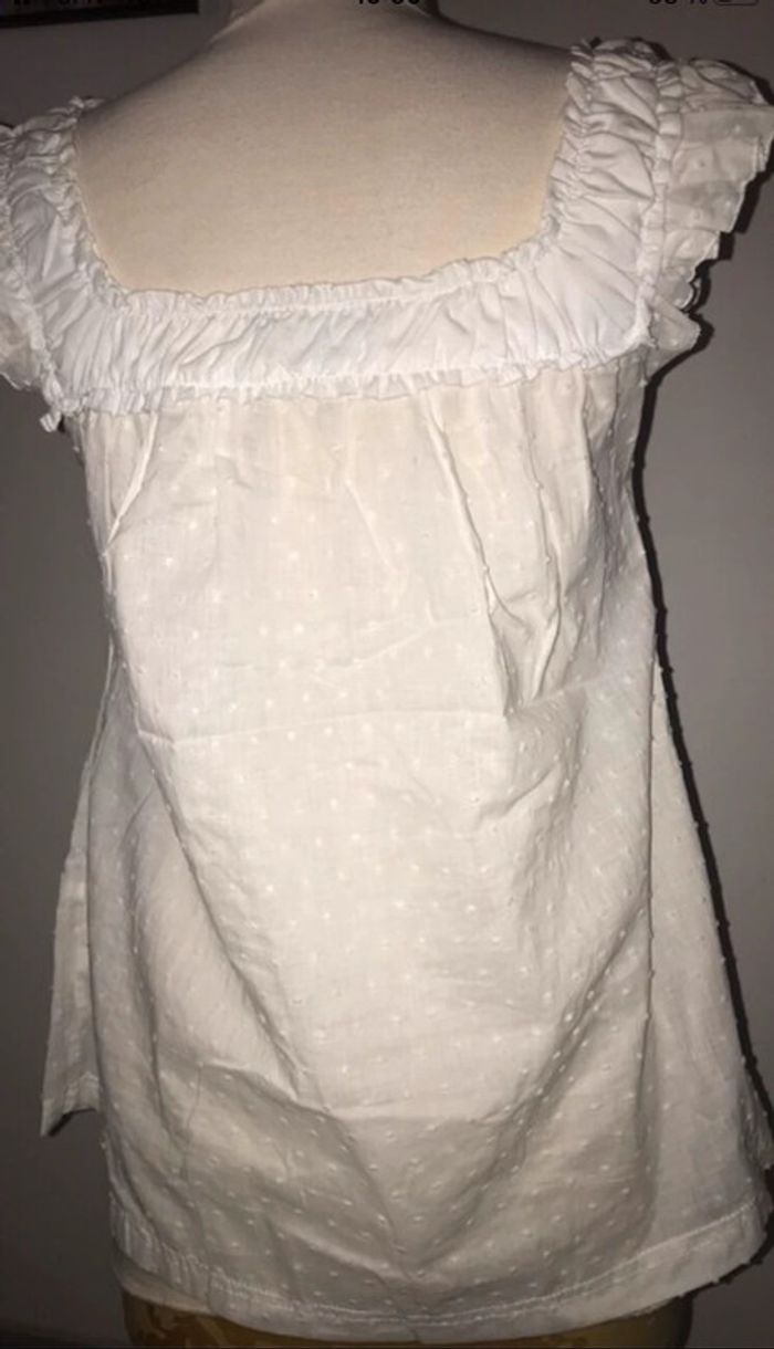 Blouse blanc plumetis taille m - photo numéro 2