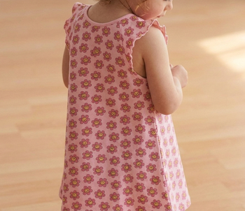 Robe de nuit / Pyjama rose fleurs smileys Veritas – 3/4 ans