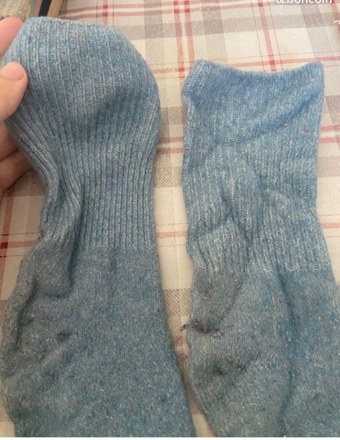 Chaussettes laine bleu - photo numéro 2