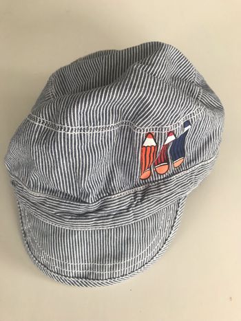 Casquette rayé bleu crayon DPAM 18/23 mois