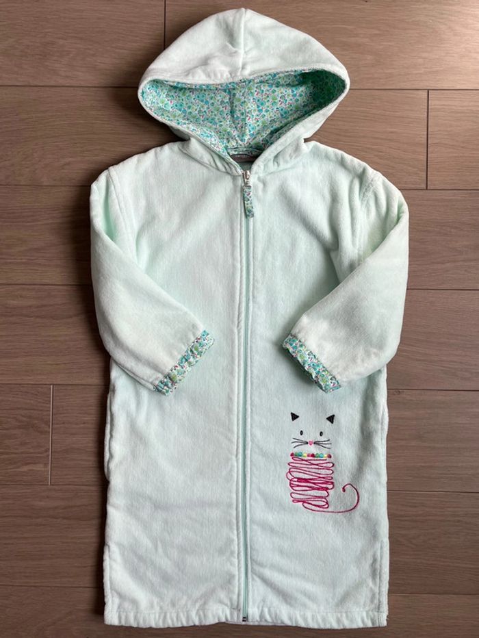 Peignoir en éponge Carré Blanc T-8 ans