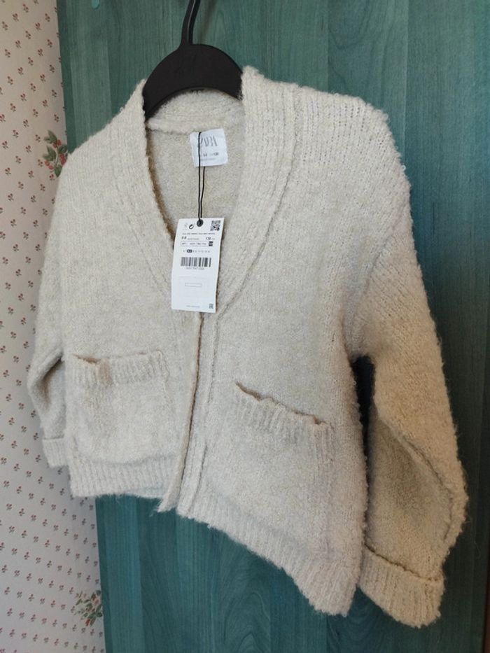 Cardigan/gilet/pull boutonné beige - photo numéro 3