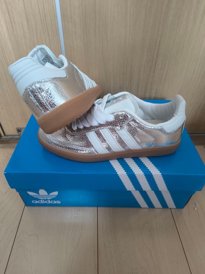 Baskets adidas Originals SAMBA argentées - Taille 40 - photo numéro 3