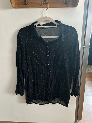 Chemisier Blouse Promod noir à point blanc