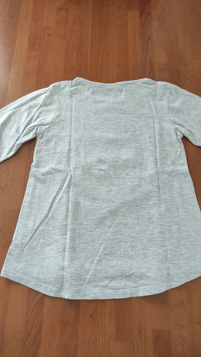 Tee-shirt gris manches longues lisa rose 8 ans - photo numéro 5
