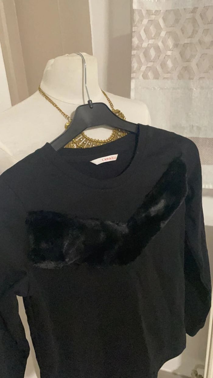 Pull type sweat taille 34 noir - photo numéro 2