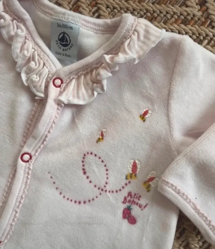 Pyjama Petit Bateau en velours 3M - photo numéro 2