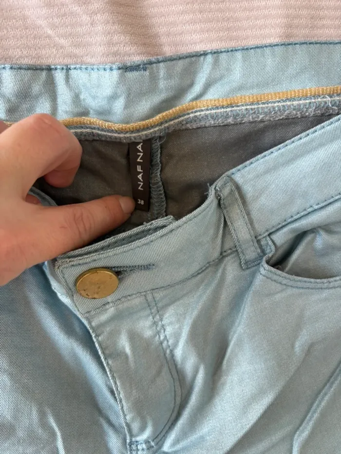 Pantalon Naf Naf – Taille 38 bleu ciel - photo numéro 3