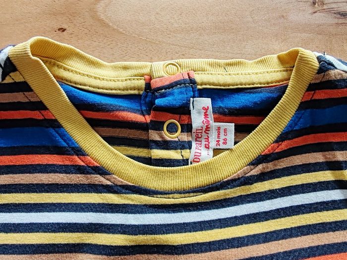 Tee shirt rayé manches courtes rhinocéros - photo numéro 3