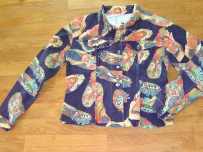 Veste COTTONADE noire et multicolore taille M TBE