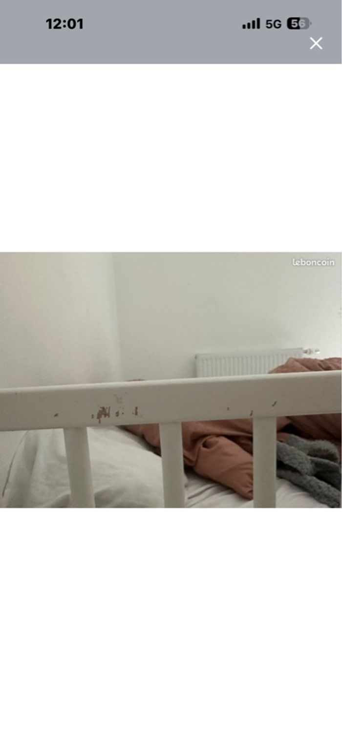 Lit à barreaux avec matelas - photo numéro 3