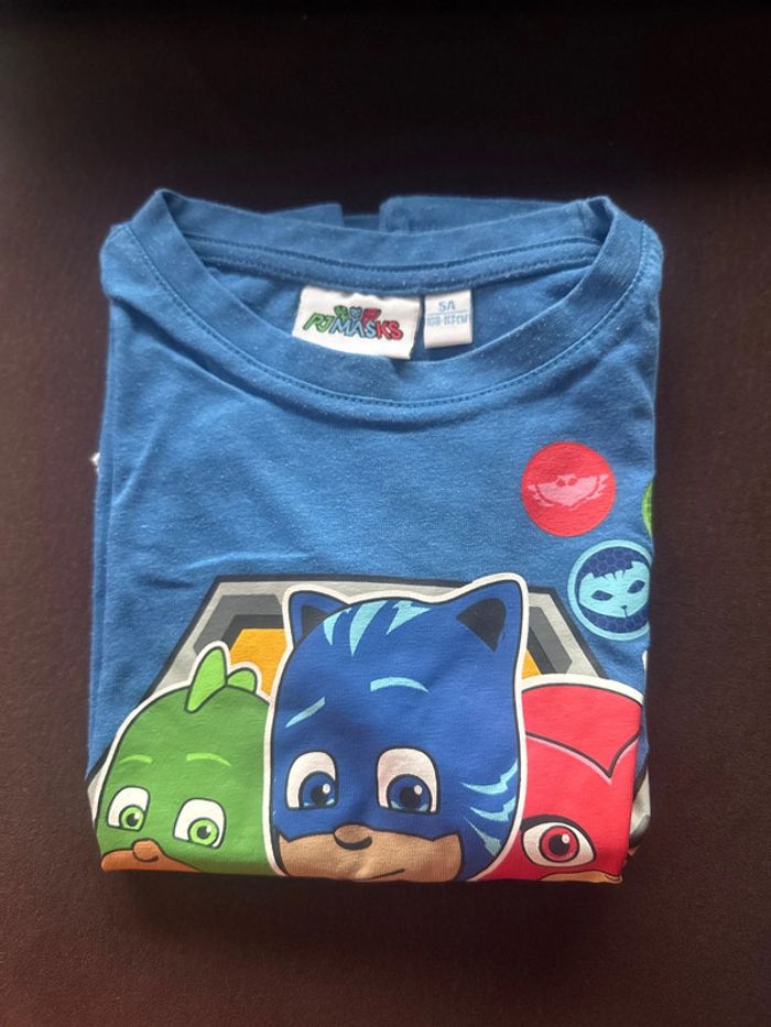 Lot n’8 de 2 T-shirts MC Pjmasks garçon 5 ans - photo numéro 2