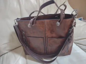 Sac femme cuir marron Vintage