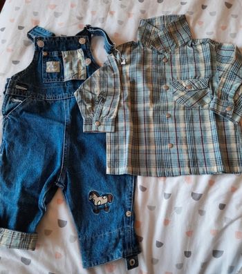 Ensemble salopette et chemise Kimbaloo 6M
