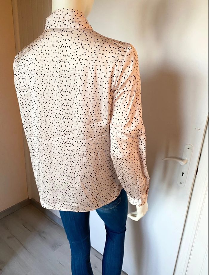Blouse satinée à pois – Shein – Beige à pois noirs – Taille 38/M – Excellent état - photo numéro 5