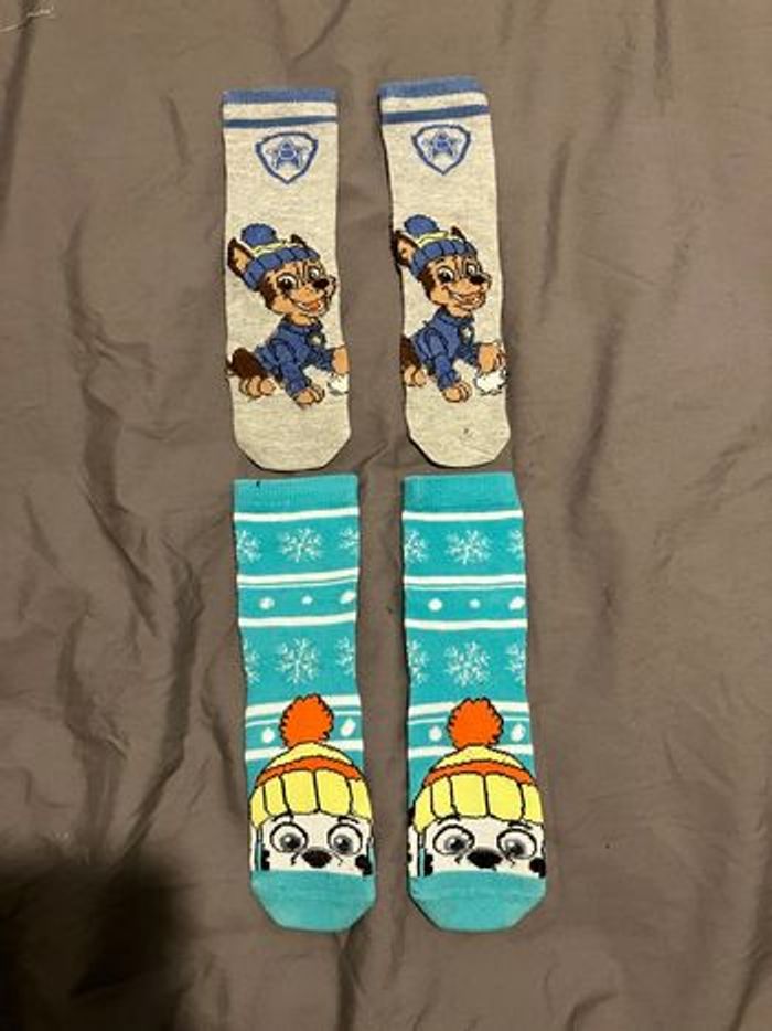 2 paires de chaussettes pat patrouille taille 27/30