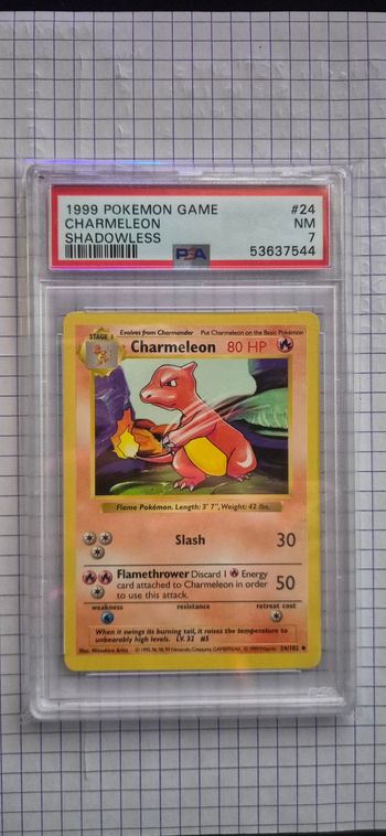 Charmeleon 1999 Shadowless PSA 7 – Base Set – Rare – Pokémon