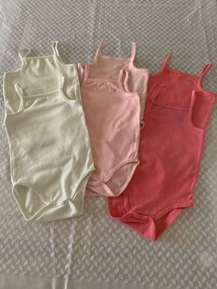 Lot de 6 Bodies à bretelles 6 mois fille