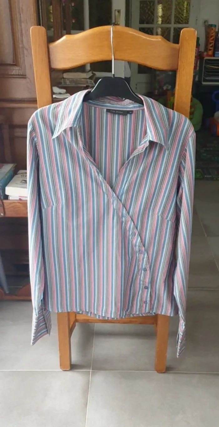 Chemise cintrée façon cache cœur