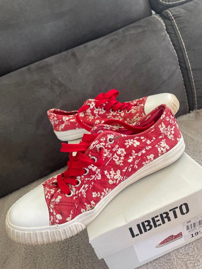 Chaussures tennis en toile rouge T39 Liberto - photo numéro 3