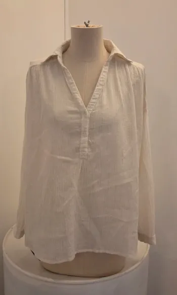 Blouse Kaporal blanche avec fils argentés – Taille M