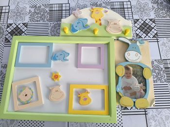 Cadres et porte manteaux mural décoration safari pour chambre d'enfant/ nouveau né.